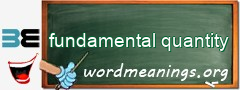 WordMeaning blackboard for fundamental quantity